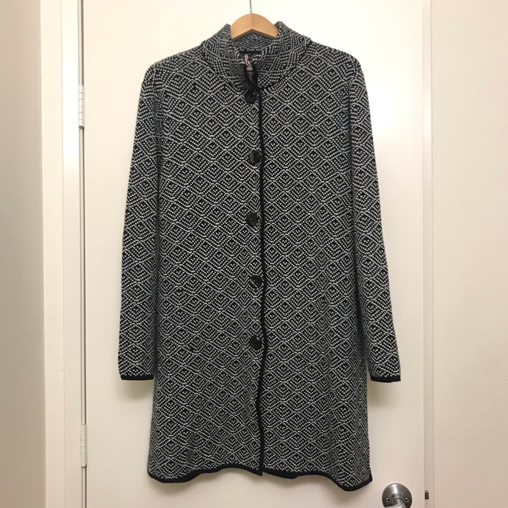 Made in Italy Black & White Cardigan XL
